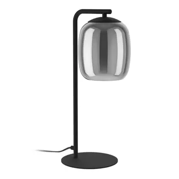 STOLNA LAMPA 1xE27 PROM 170, CRNA/STAKLO SIVO CIAMPINO
