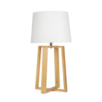 STOLNA LAMPA wooden, 240V, ?27, Max 20W (LED), IP20, fi 28x50cm, wooden with whi