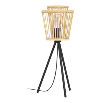 STOLNA LAMPA 1xE27 ČELIK/DRVO NATUR HYKEHAM