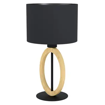 STOLNA LAMPA 1xE27 CRNA/DRVO KRUGOVI IPSDEN