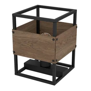 STOLNA/1 E27 CRNA/SMEĐE DRVO EVESHAM