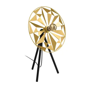 STOLNA LAMPA 1xE27 CRNO/ZLATNA- TROKUTI CASTANUELO