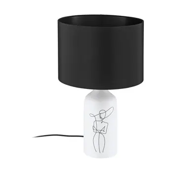 STOLNA LAMPA 1xE27 KERAMIKA BIJELO/CRNA VINOZA