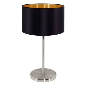 STOLNA LAMPA 1xE27 NIKL/MAT, CRNA PASTERI