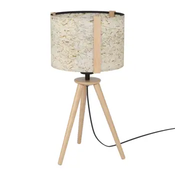 STOLNA LAMPA 1xE27 V-575, CRNA/DRVO BEŽ HONTONGAS