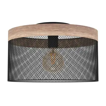 PLAFONJERA 1xE27 ČELIK-CRNA, DRVO SMEĐE KILNSDALE