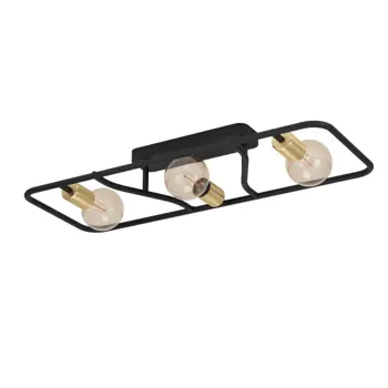 STROPNA/ZIDNA LAMPA 3xE27 CRNA/MESING MESSINARO