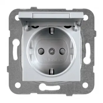 ŠUKO UTIČNICA S POKLOPCEM PANASONIC SREBRNA BEZ OKVIRA