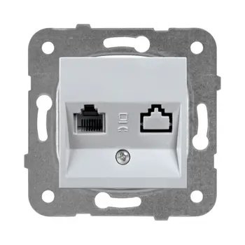 TELEFONSKA PRIKLJUČNICA PANASONIC SREBRNA BEZ OKVIRA