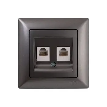 TELEFONSKA UTIČNICA DVOSTRUKA SIVA