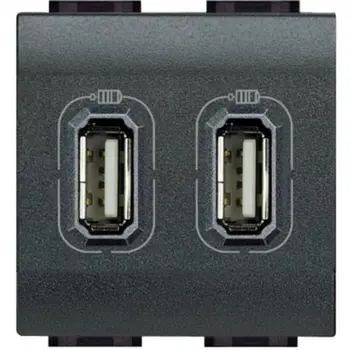 UTIČNICA 2M USB 1550/750mA ANTHRACITE