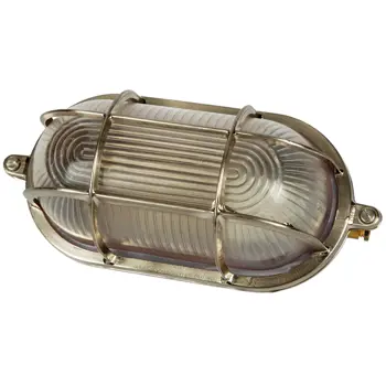 VANJSKA OVALNA ZIDNA LAMPA/MAX 60W/E27/BRUŠENI KROM+MREŽA