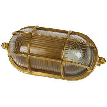 VANJSKA OVALNA ZIDNA LAMPA/MAX 60W/E27/PRIRODNO STARO ZLATO+MREŽA