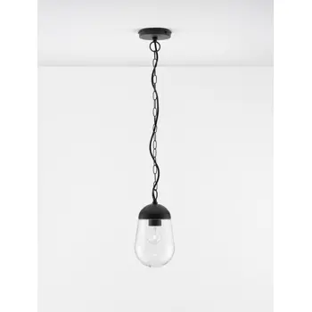 VANJSKA VISLICA OMIKA 1XE27 CRNA/STAKLO IP54