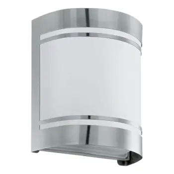 VANJSKA ZIDNA LAMPA 1xE27 INOX/OPAL STAKLO, BIJELO CERNO
