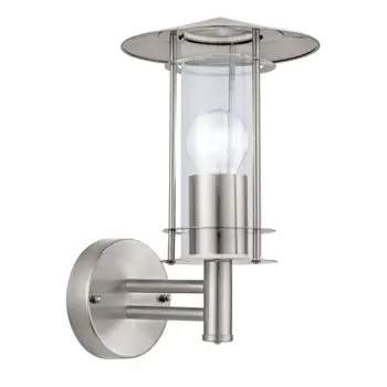 VANJSKA ZIDNA LAMPA 1xE27 INOX/STAKLO LISIO
