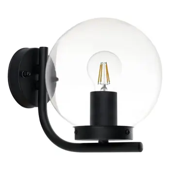 VANJSKA ZIDNA LAMPA 1xE27 PR-200, CRNA/PROZIRNO STAKLO TAVERNA