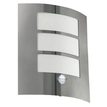 VANJSKA ZIDNA LAMPA 1xE27 SA SENZOROM, INOX CITY