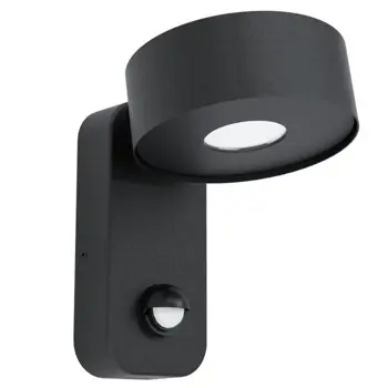 VANJSKA ZIDNA LAMPA 1xLED 6W, IP44, SENZOR, POCINČANI ČELIK/CRNA PALOSCO