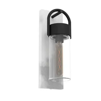 VANJSKA ZIDNA LAMPA 1xE27 IP44, SIVO/CRNA/PROZIRNO STAKLO, CARRARO