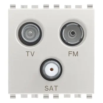 VIMAR EIKON TV-FM-SAT JEDNOS.3 IZLAZA 2M TV/SAT NEXT SREBRNI