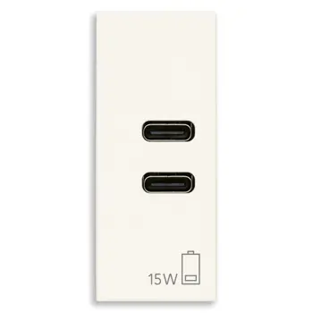 VIMAR LINEA PRIKLJUČNICA C+C USB 15W 3A 5V 1M BIJELA
