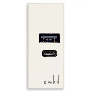 VIMAR LINEA PRIKLJUČNICA USB 15W 3A 5V 1M BIJELA