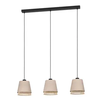 VISEĆA LAMPA 3xE27 D-890, CRNA/BEŽ TABLEY