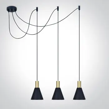 VISILICA ALUMINIJ OBLIK ZVONA 3X E27/10W CRNO/ZLATNA