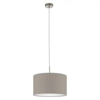 VISILICA 1xE27 fi380 NIKL/MAT, TEKSTIL SIVOZELENAPASTERI