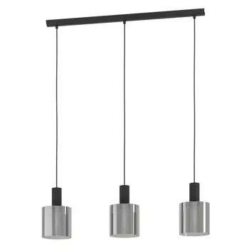 VISILICA 3xE27 CRNA/ CRNO PROZIRNO STAKLO GOROSIBA