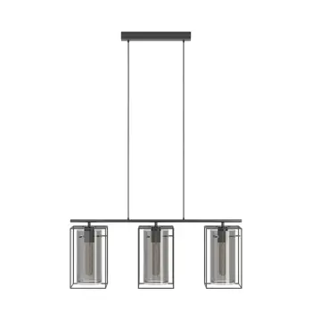 VISILICA 3xE27 CRNA/STAKLO LONCINO