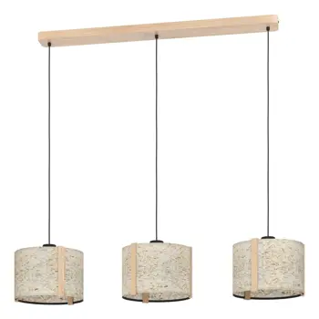 VISILICA 3xE27 D-1100, CRNA/DRVO BEŽ HONTONGAS