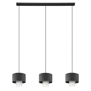 VISILICA 3xE27 D-1240, CRNA/STAKLO SAPUARA