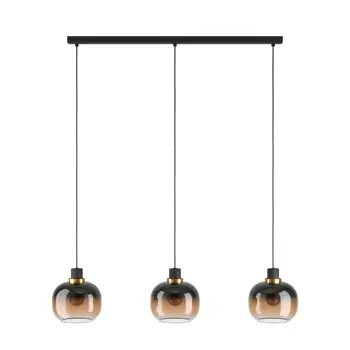 VISILICA 3xE27 PD-950, CRNA/MESING STAKLO CRNO/SMEĐA OILELLA