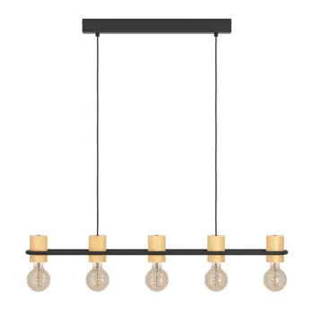 VISILICA 5x E27 CRNA/BOJA DRVETA CHIEVELEY