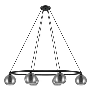 VISILICA 6xE14, PROM 1160, STAKLO ZADIMLJENO/CRNA/KROM DAGUELLA