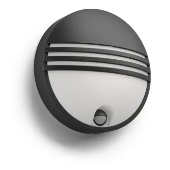 ZIDNA SVJETILJKA YARROW SA SENZOROM LED 6W/600lm/2700K/IP44/CRNA