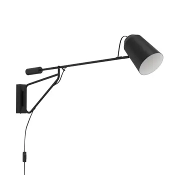 ZIDNA LAMPA 1xE27 CRNO/BIJELA, POKRETNA  LORETO 1