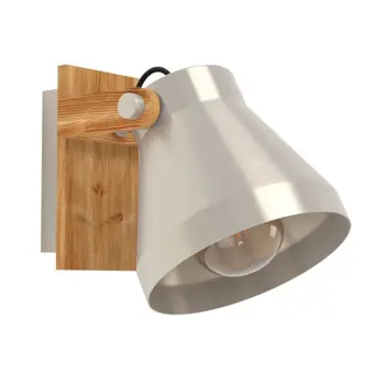 ZIDNA LAMPA 1xE27 D-300, RUSTIK DRVO/SREBRNA CAWTON