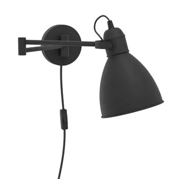 ZIDNA LAMPA 1xE27 POKRETNA, CRNA SAN PERI
