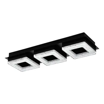 PLAFONJERA 3x LED 3X4W, 3X400lm, CRNA/ČELIK/KRISTAL FRADELO 1