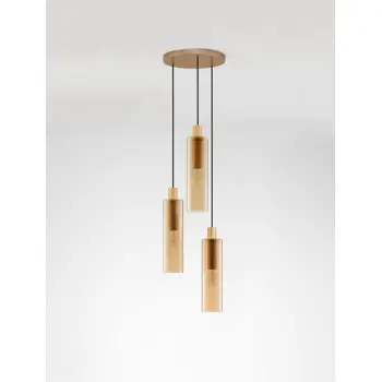 ZOELLA VISILICA E27 3X12W IP20 JANTARNO STAKLO