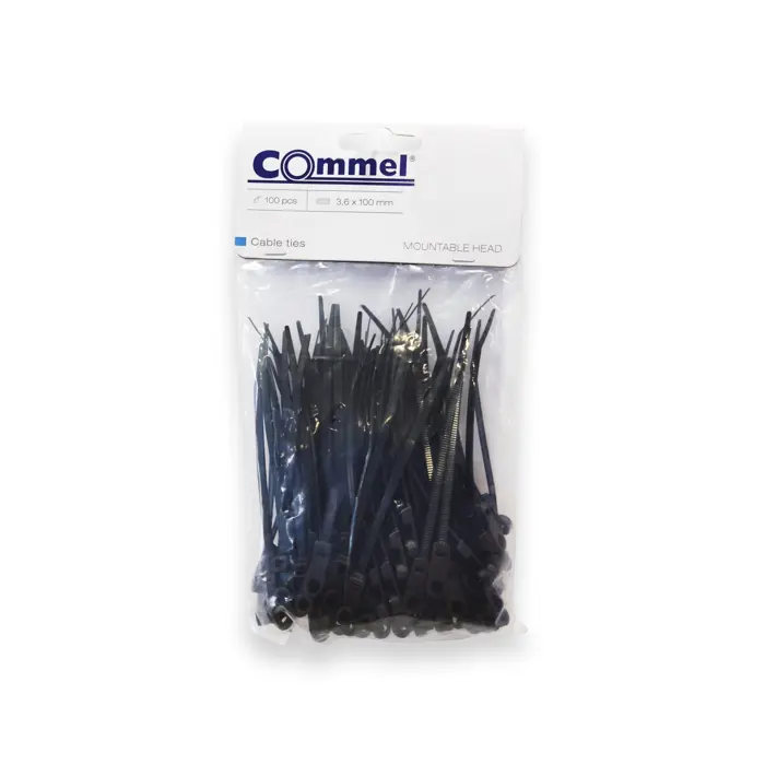 365-142 kabelske vezice s rupom za pričvršćivanje 3,6 x 100 mm crna, 100 kom