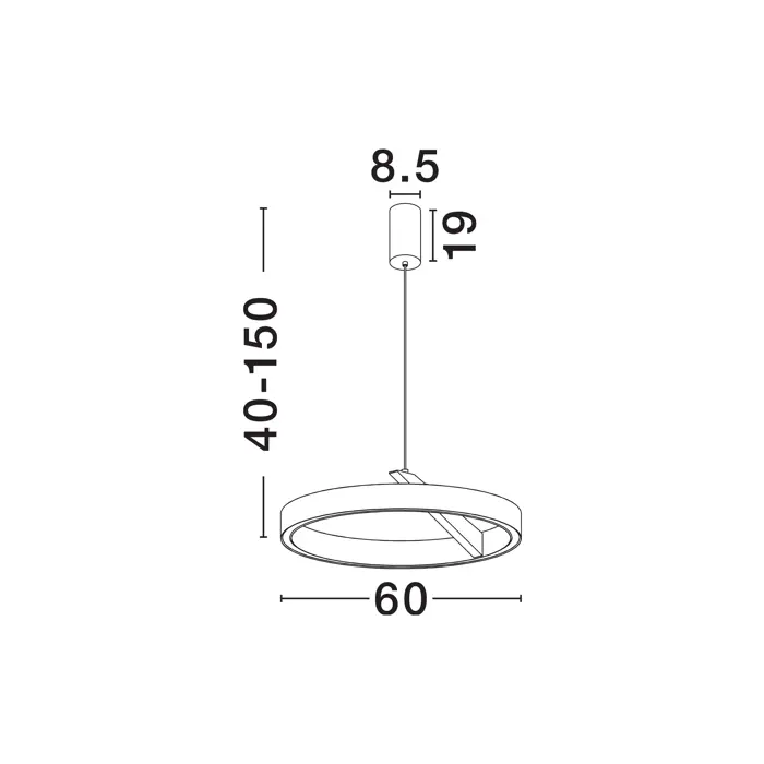 ADALIZ LED VISILICA BIJELA 59W CCT 2700-4000K TRIAC DIMABILNA
