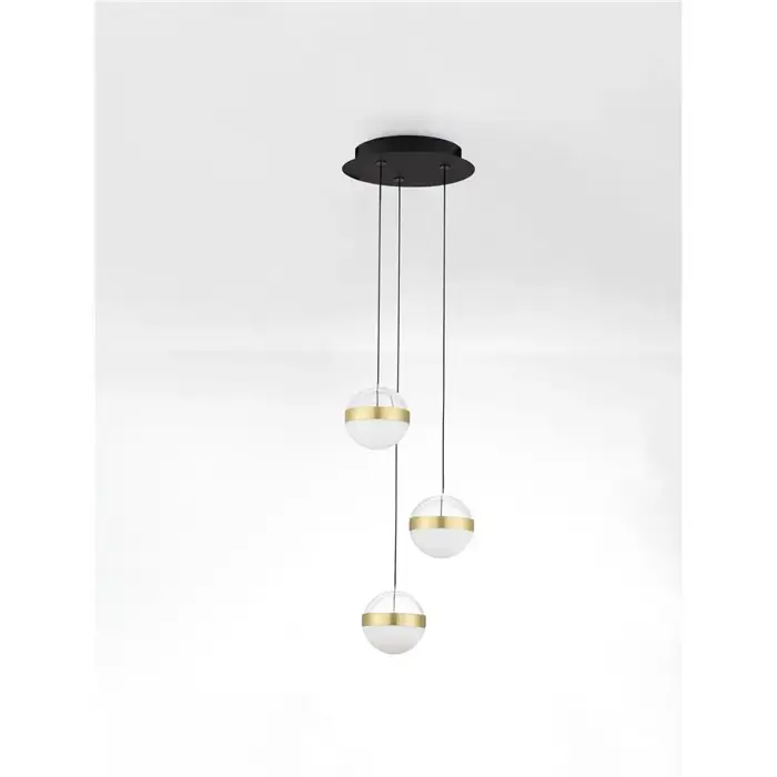 ALAZ LED LUSTER 3X CRNA/ZLATNA 27W 3000K IP20 TRIAC DIMABILNA