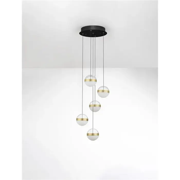 ALAZ LED LUSTER 5X CRNA/ZLATNA 45W 3000K IP20 TRIAC DIMABILNA