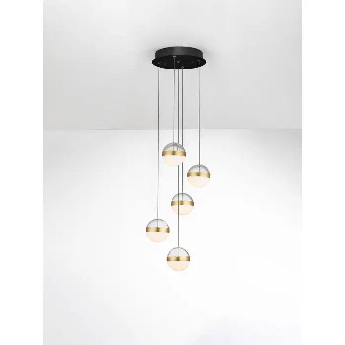 ALAZ LED LUSTER 5X CRNA/ZLATNA 45W 3000K IP20 TRIAC DIMABILNA