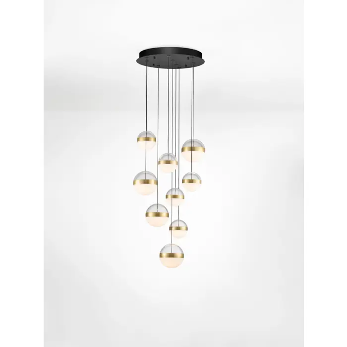 ALAZ LED LUSTER 9X CRNA/ZLATNA 81W 3000K IP20 TRIAC DIMABILNA