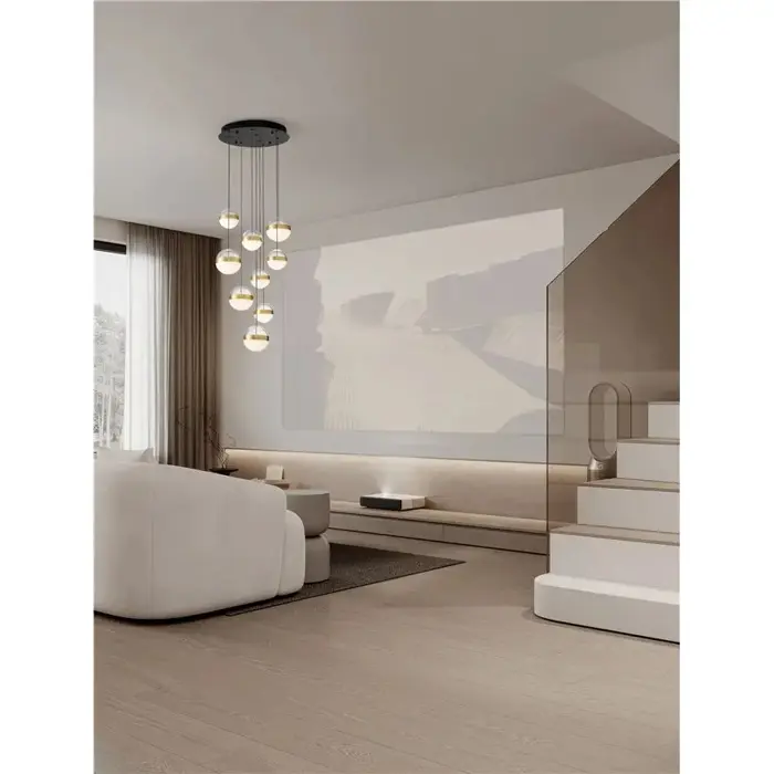 ALAZ LED LUSTER 9X CRNA/ZLATNA 81W 3000K IP20 TRIAC DIMABILNA